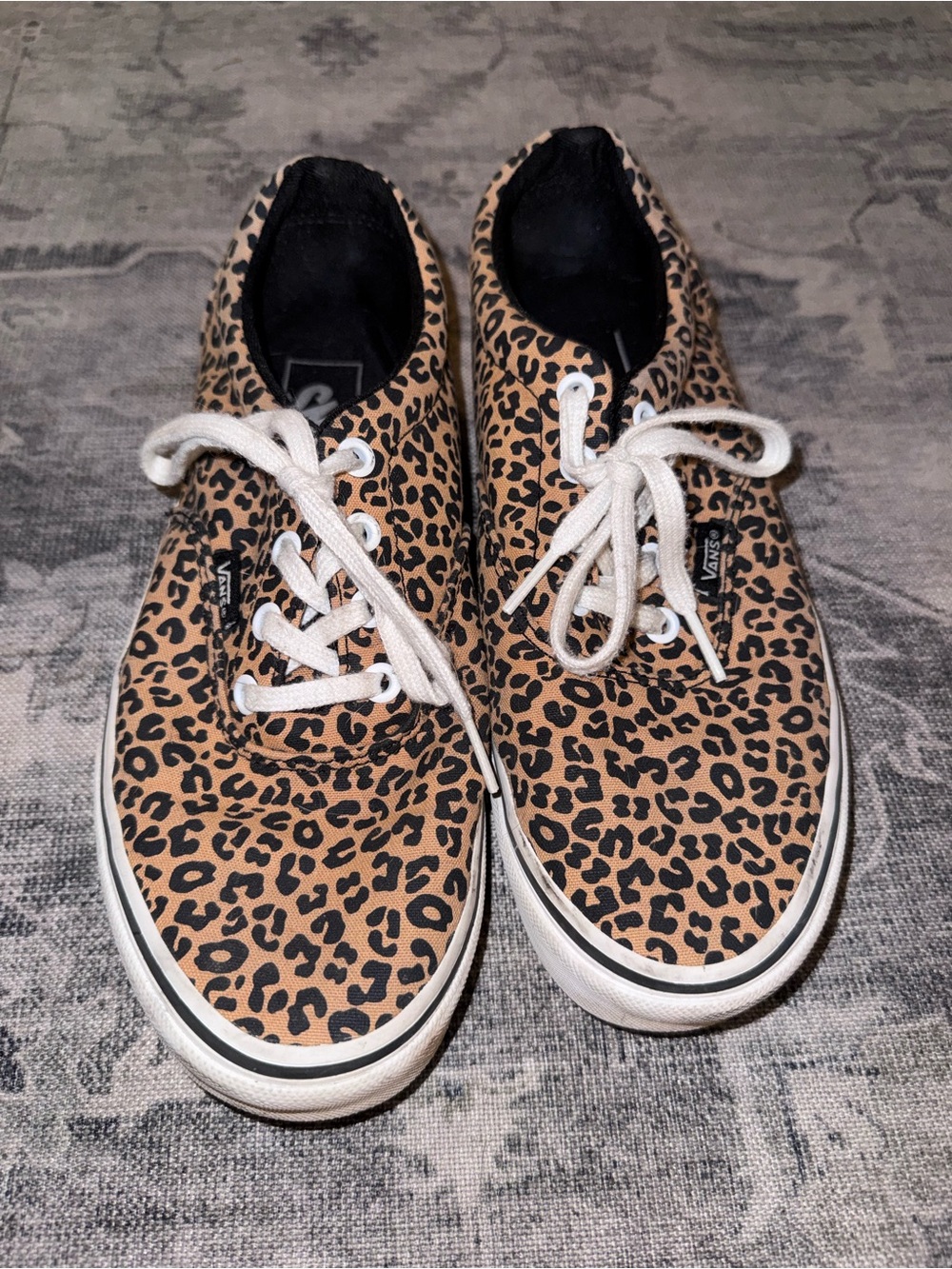Vans Era Leopard Animal Print Canvas Lace Up Sneakers Womens Size 8 Low Top